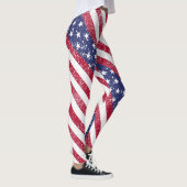 Amerikaanse Vlag Verf Splatter Patriottisch Leggings (Rechts)