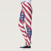 Amerikaanse Vlag Verf Splatter Patriottisch Leggings (Links)