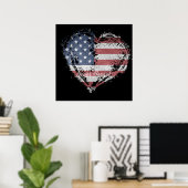 Amerikaanse vlag vergeet nooit poster (Thuiskantoor)