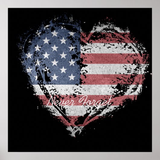 Amerikaanse vlag vergeet nooit poster (Voorkant)