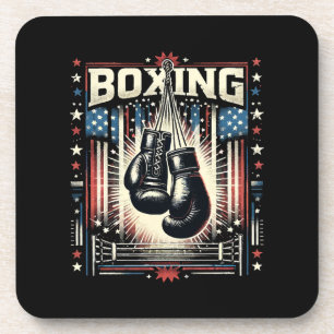 Amerikaanse vlag verhit - Boxer  bo Bier Onderzetter