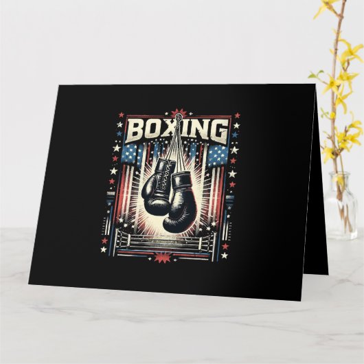 Amerikaanse vlag verhit - Boxer  bo Kaart (Gele Bloem)