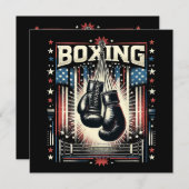 Amerikaanse vlag verhit - Boxer  bo Kaart (Voorkant / Achterkant)