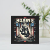 Amerikaanse vlag verhit - Boxer  bo Kaart (Staand voorkant)