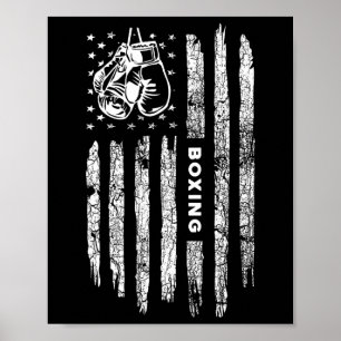 Amerikaanse vlag verhit - Boxer bo Poster