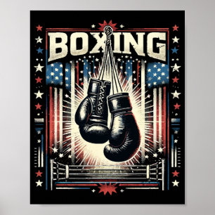 Amerikaanse vlag verhit - Boxer bo Poster