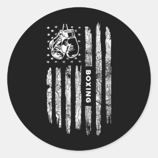 Amerikaanse vlag verhit - Boxer bo Ronde Sticker