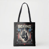 Amerikaanse vlag verhit - Boxer  bo Tote Bag (Voorkant)