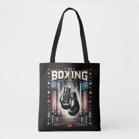 Amerikaanse vlag verhit - Boxer  bo Tote Bag (Voorkant)