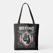 Amerikaanse vlag verhit - Boxer  bo Tote Bag (Achterkant)
