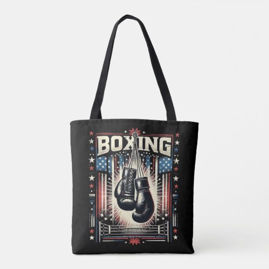 Amerikaanse vlag verhit - Boxer  bo Tote Bag (Achterkant)