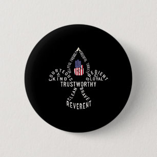 Amerikaanse Vlag Verkenningswet Ronde Button 5,7 Cm
