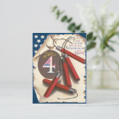 Amerikaanse Vlag Verklaring van Onafhankelijkheid Briefkaart (Staand voorkant)