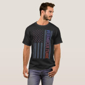 Amerikaanse vlag Vermicultuur Vermicompost T-shirt (Voorkant volledig)