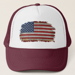 AMERIKAANSE VLAG VERMINDERDE PATRIOTISCHE T-Shirt  Trucker Pet