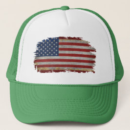 AMERIKAANSE VLAG VERMINDERDE PATRIOTISCHE T-Shirt  Trucker Pet