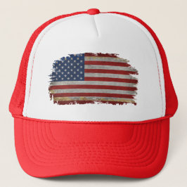 AMERIKAANSE VLAG VERMINDERDE PATRIOTISCHE T-Shirt  Trucker Pet