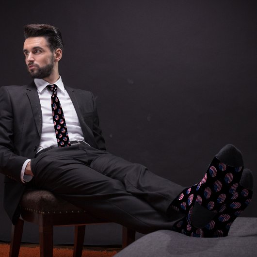 Amerikaanse vlag verontruste cirkel patroon stropdas