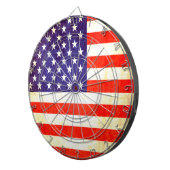 Amerikaanse vlag verouderd kunstbord dartbord (Voorkant Rechts)
