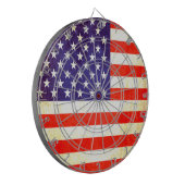 Amerikaanse vlag verouderd kunstbord dartbord (Voorkant Links)