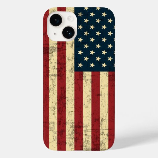 Amerikaanse vlag verouderd vervuild Case-Mate iPhone case (Achterkant)