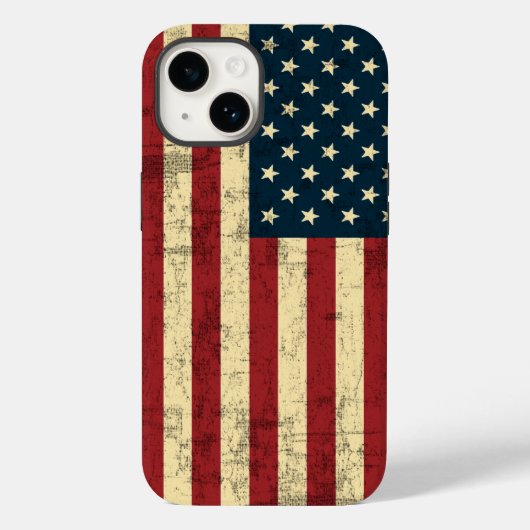 Amerikaanse vlag verouderd vervuild Case-Mate iPhone case (Achterkant)
