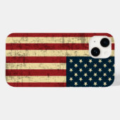 Amerikaanse vlag verouderd vervuild Case-Mate iPhone case (Achterkant (horizontaal))