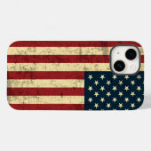 Amerikaanse vlag verouderd vervuild Case-Mate iPhone case (Achterkant (horizontaal))