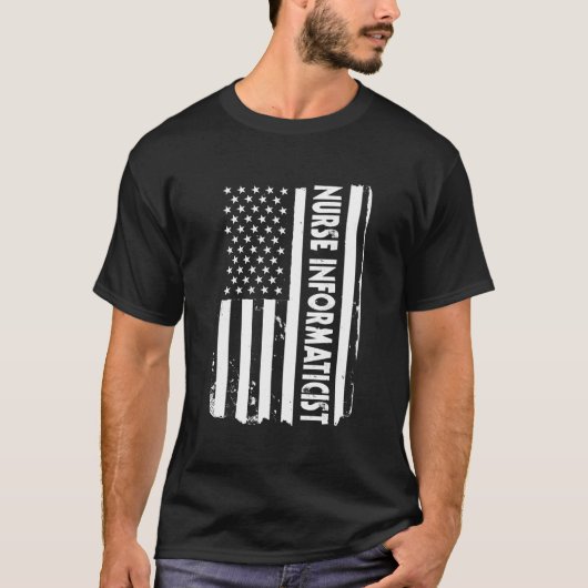 Amerikaanse vlag verpleegkundige informaticus Amer T-shirt (Voorkant)