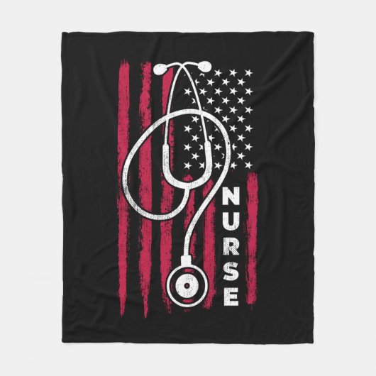 Amerikaanse vlag verpleegster 1 fleece deken (Voorkant)