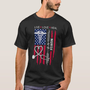 Amerikaanse vlag verpleegster dag cadeaus, week ca t-shirt