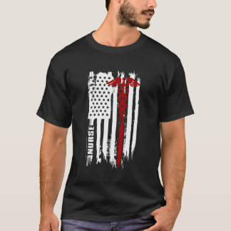 Amerikaanse vlag Verpleegster VS Verpleegkundigen  T-shirt