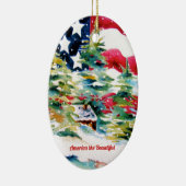 Amerikaanse Vlag Versiering Keramisch Ornament (Rechts)