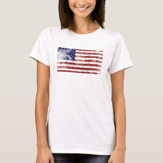Amerikaanse vlag versteld en vervaagd t-shirt