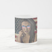 Amerikaanse vlag versteld matglas koffiemok (Center)