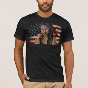 Amerikaanse vlag versteld t-shirt