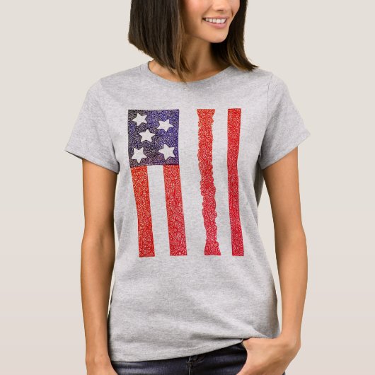 Amerikaanse vlag (verticaal) T-shirt (Voorkant)