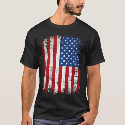 Amerikaanse vlag Verticale T-shirt (Voorkant)