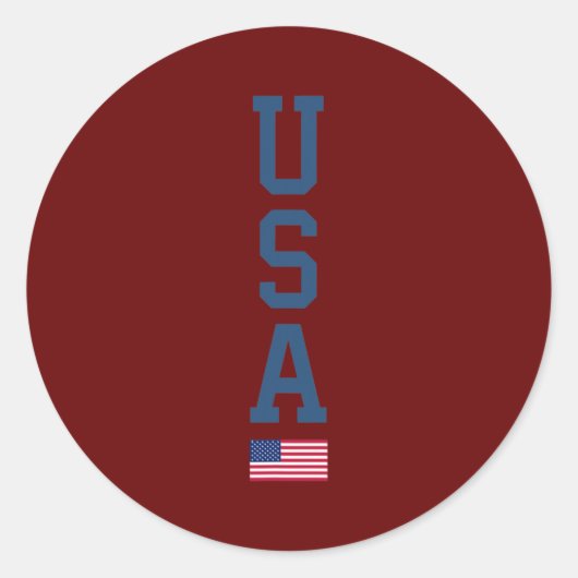 Amerikaanse vlag Verticale tekstpatriotticum 4e va Ronde Sticker (Voorkant)