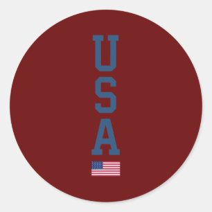 Amerikaanse vlag Verticale tekstpatriotticum 4e va Ronde Sticker