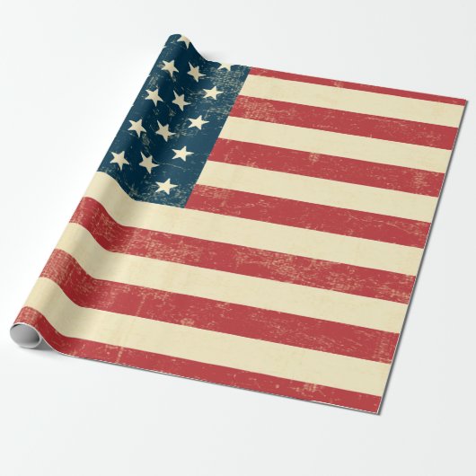 Amerikaanse vlag vervaagd cadeaupapier (Uitgerold)