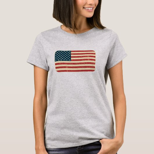 Amerikaanse vlag vervaagd t-shirt (Voorkant)