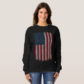 Amerikaanse vlag vervormd design op Amerikaanse a Trui (Voorkant volledig)