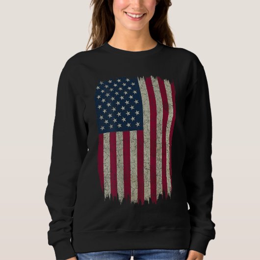 Amerikaanse vlag vervormd design op Amerikaanse a Trui (Voorkant)
