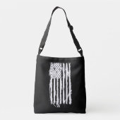 Amerikaanse Vlag Vervuild Wit Crossbody Tas (Achterkant)