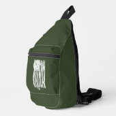 Amerikaanse Vlag Vervuild Wit Sling Bag (Rechterhoek)