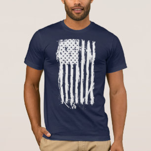 Amerikaanse Vlag Vervuild Wit T-shirt