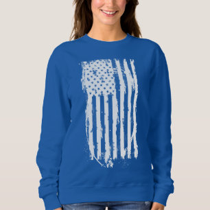 Amerikaanse Vlag Vervuild Wit Trui
