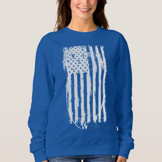 Amerikaanse Vlag Vervuild Wit Trui (Voorkant)