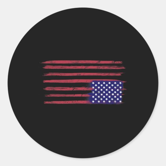 Amerikaanse vlag verzet zich ondersteboven VS Ronde Sticker (Voorkant)